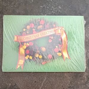 Christmas Greetings Card with Wreath Design